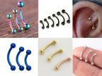 [DEACTIVATED]Curved Barbell , Daith Piercing – 18g, 16g, 14g  Bent Barbell Jewelry for Eyebrow, Ears, Tragus, Rook Ring. Available in Many Colours
