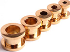 [DEACTIVATED]Rose Gold Ear Tunnel Plug, Tunnel Gauges 00g to 12g - Titanium Flesh Earrings Tunnels Body Modification - Threaded Screw fit Earrings
