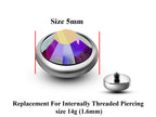 Titanium Replacement Piercing Parts – 2 pieces –14g Attachment for internally threaded Piercing like Dermal Anchor, Surface Piercing, labret