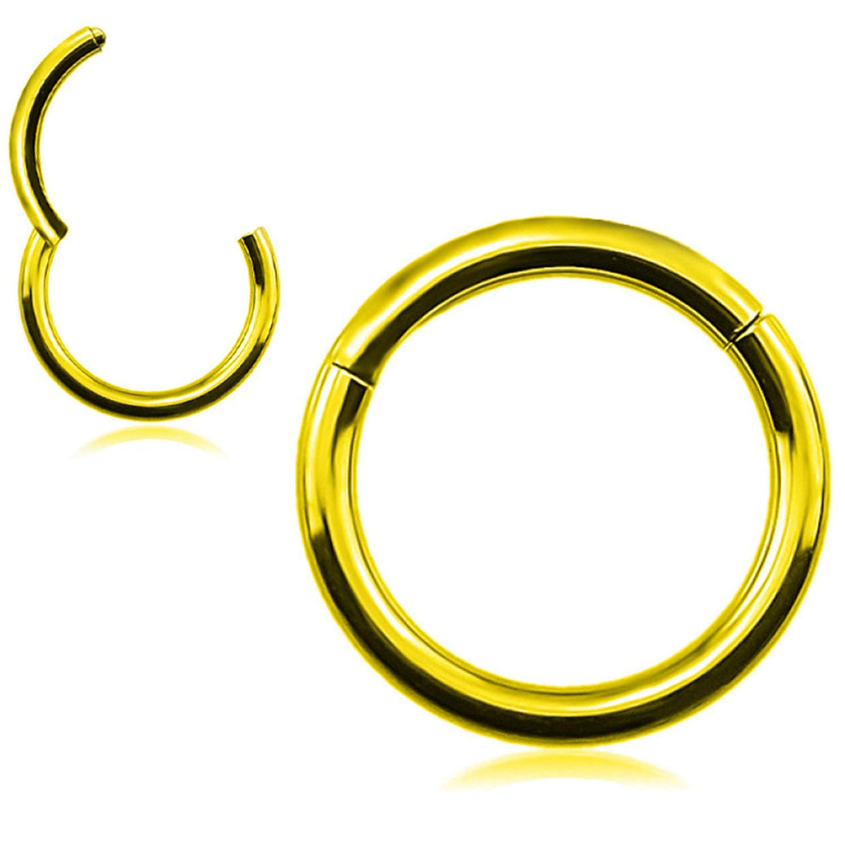 [DEACTIVATED]Gold Septum Ring, Gold Nose Hoop - Titanium Nose Ring Piercing - 20G 18G 16G 14G - Diameter 6mm to 12mm