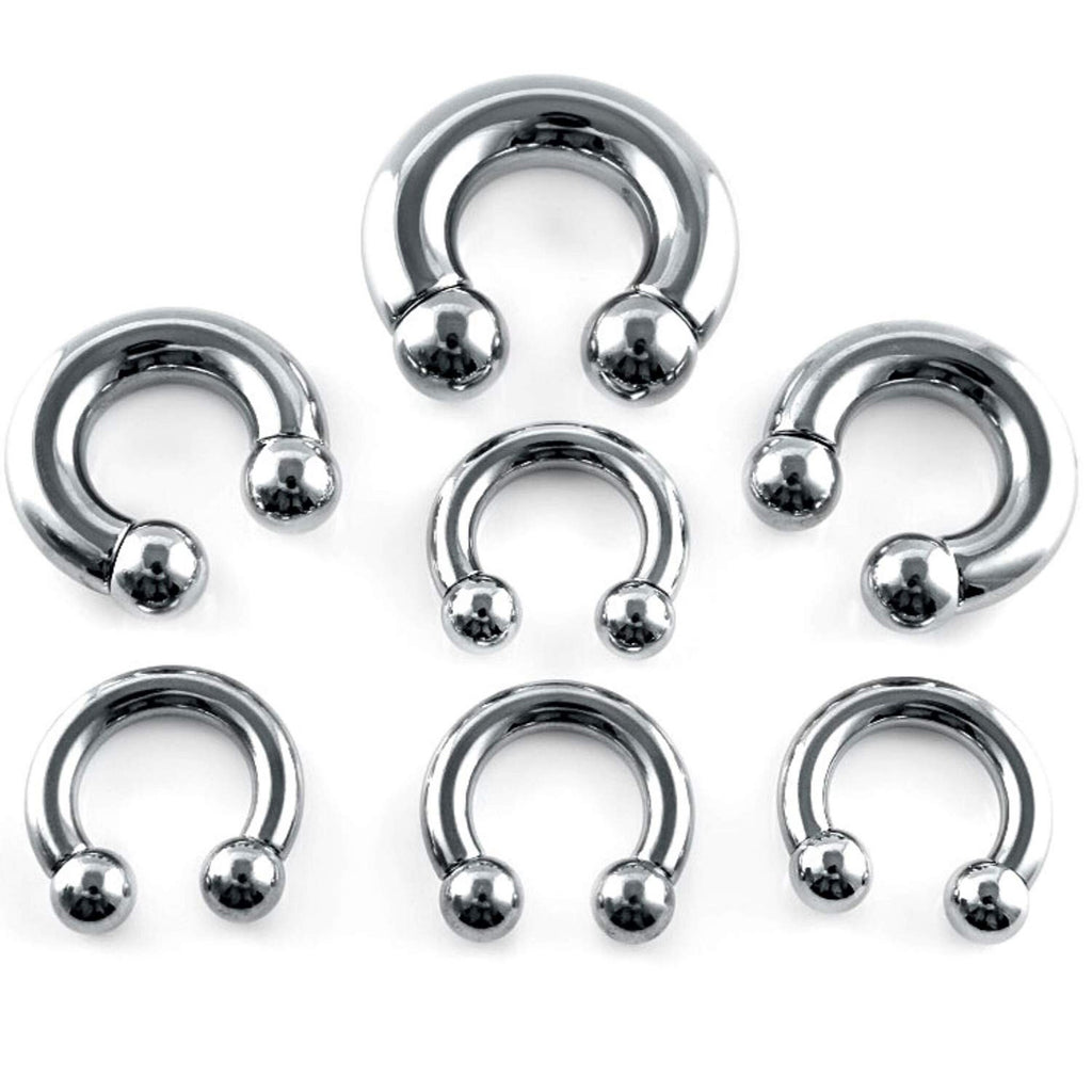Horseshoe Septum Ring ,Circular Barbell - 5pcs (CBB) Body Piercing for Nose, Eyebrows, Nipple, and Ears - 18g, 16g, 14g, size 6mm to 16mm
