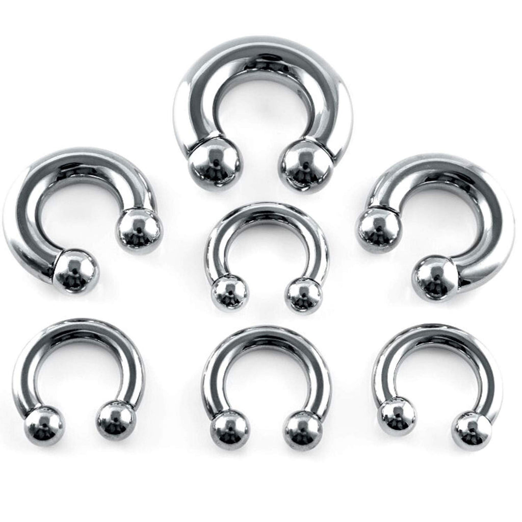 Circular Barbell , Horseshoe Septum Ring,  - 4pcs (CBB) Body Piercing for Nose, Eyebrows, Nipple, and Ears - 18g, 16g, 14g size 6mm to 16mm