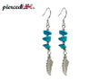 Dreamcatcher Earrings, Dangle Silver Earrings with Genuine Turquoise Stone beads - Perfect Gift - Packed in a lovely Velvet Pouched