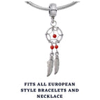 Charms, Dreamcatchers - Silver Native American Jewelry Dangle Charms for Dreamcatcher Bracelet and Necklaces with Genuine Bead Gemstones