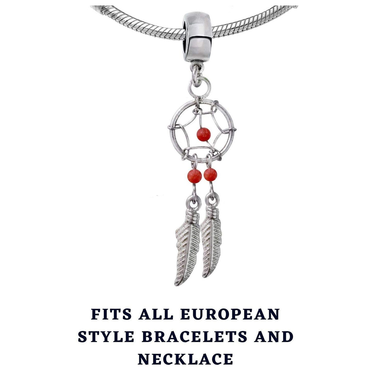 Charms, Dreamcatchers - Silver Native American Jewelry Dangle Charms for Dreamcatcher Bracelet and Necklaces with Genuine Bead Gemstones