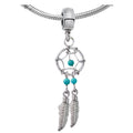 Charms, Dreamcatchers - Silver Native American Jewelry Dangle Charms for Dreamcatcher Bracelet and Necklaces with Genuine Bead Gemstones
