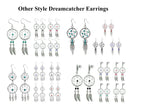 Dreamcatcher Earrings, Dangle Silver Earrings with Genuine Turquoise Stone beads - Perfect Gift - Packed in a lovely Velvet Pouched