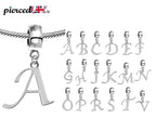 Silver Initial Letter,  Alphabet Charms - Initial Charms fits all European and Italian Charm Bracelets and Other Styles of Bracelets.