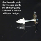 Plastic Post Earrings, Hypoallergenic Earrings Studs Set -  Foot Feet Earrings with Round Crystal Set - You get 3 pairs