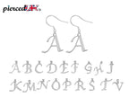 Initial Earrings, Letter Earrings - Silver Dangle & Drop Alphabet A-Z with Hook Ear Wire which is Easy to Wear for all Occasions