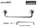 Titanium Surface Piercing Jewelry, Staple Barbell - Dermal Bar for Skin Piercing Body Modification and Body Jewellery