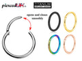 [DEACTIVATED]Titanium Segment Ring, Septum Ring, Nose Ring clicker - 20G 18G 16G 14G 12G 10G 8G - 6mm to 16mm - Silver, Gold, Rose Gold, Black, Rainbow