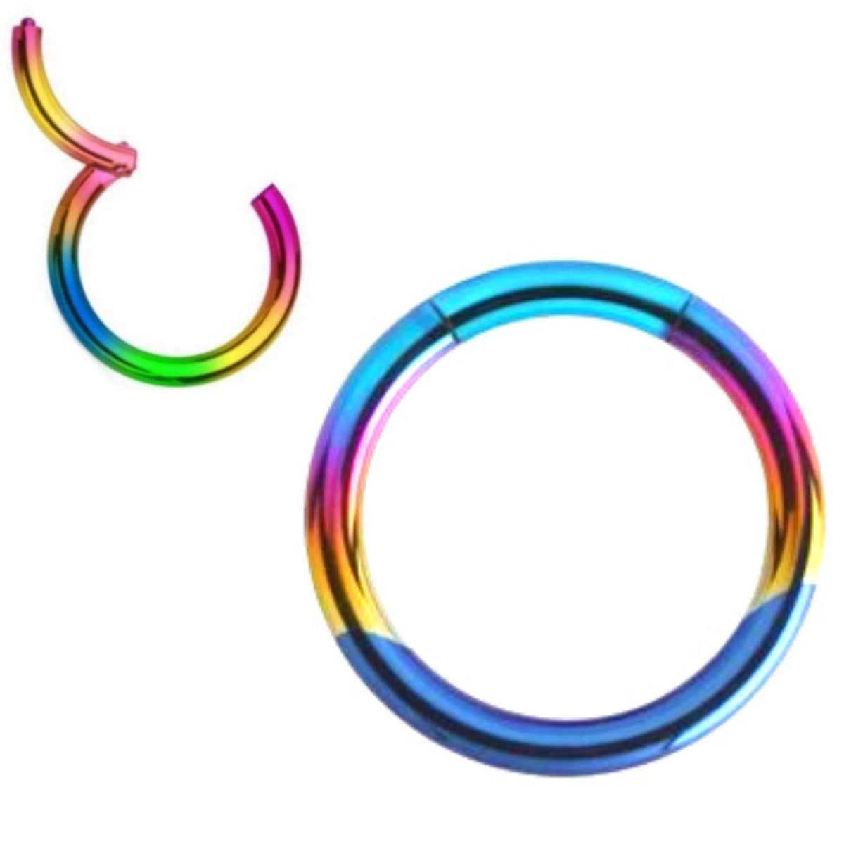 [DEACTIVATED]Titanium Segment Ring, Septum Ring, Nose Ring clicker - 20G 18G 16G 14G 12G 10G 8G - 6mm to 16mm - Silver, Gold, Rose Gold, Black, Rainbow