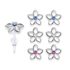 Plastic Post Earrings, Hypoallergenic Earrings Studs Set -  Stud Earrings with Round Crystal Set - Various Symbol Designs - You get 3 pairs