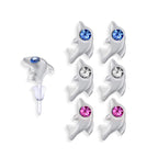 Plastic Post Earrings, Hypoallergenic Earrings Studs Set -  Stud Earrings with Round Crystal Set - Various Symbol Designs - You get 3 pairs
