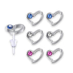 Plastic Post Earrings, Hypoallergenic Earrings Studs Set -  Stud Earrings with Round Crystal Set - Various Symbol Designs - You get 3 pairs