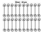 Titanium Barbell Piercing - Industrial - Barbell Stud – 14g – Value Pack of 10pcs or 20pcs Piercing for Tongue, Nipple Piercing, Ear, Tragus