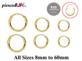 [DEACTIVATED]Gold Hoop Rings Earrings - 18K Gold Plated - Hand Crafted and Hand Polished - Packed in a Plush Velvet  Bag