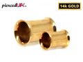14K Gold Double Flared Plugs Earrings - 2g 4g 6g 8g 0g  Ear Tunnel Stretcher Plugs, Flared Eyelet - Expander Body Piercing
