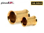 14K Gold Double Flared Plugs Earrings - 2g 4g 6g 8g 0g  Ear Tunnel Stretcher Plugs, Flared Eyelet - Expander Body Piercing