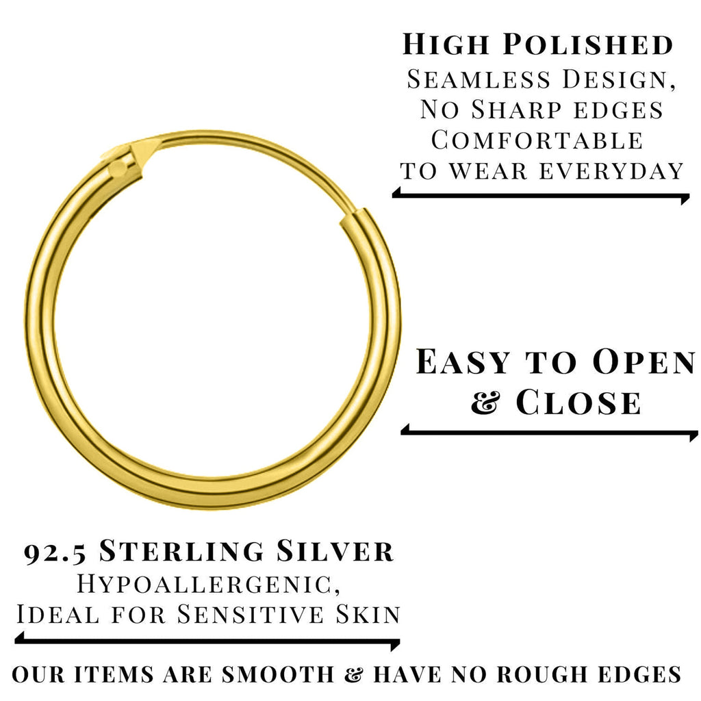 [DEACTIVATED]Gold Hoop Rings Earrings - 18K Gold Plated - Hand Crafted and Hand Polished - Packed in a Plush Velvet  Bag