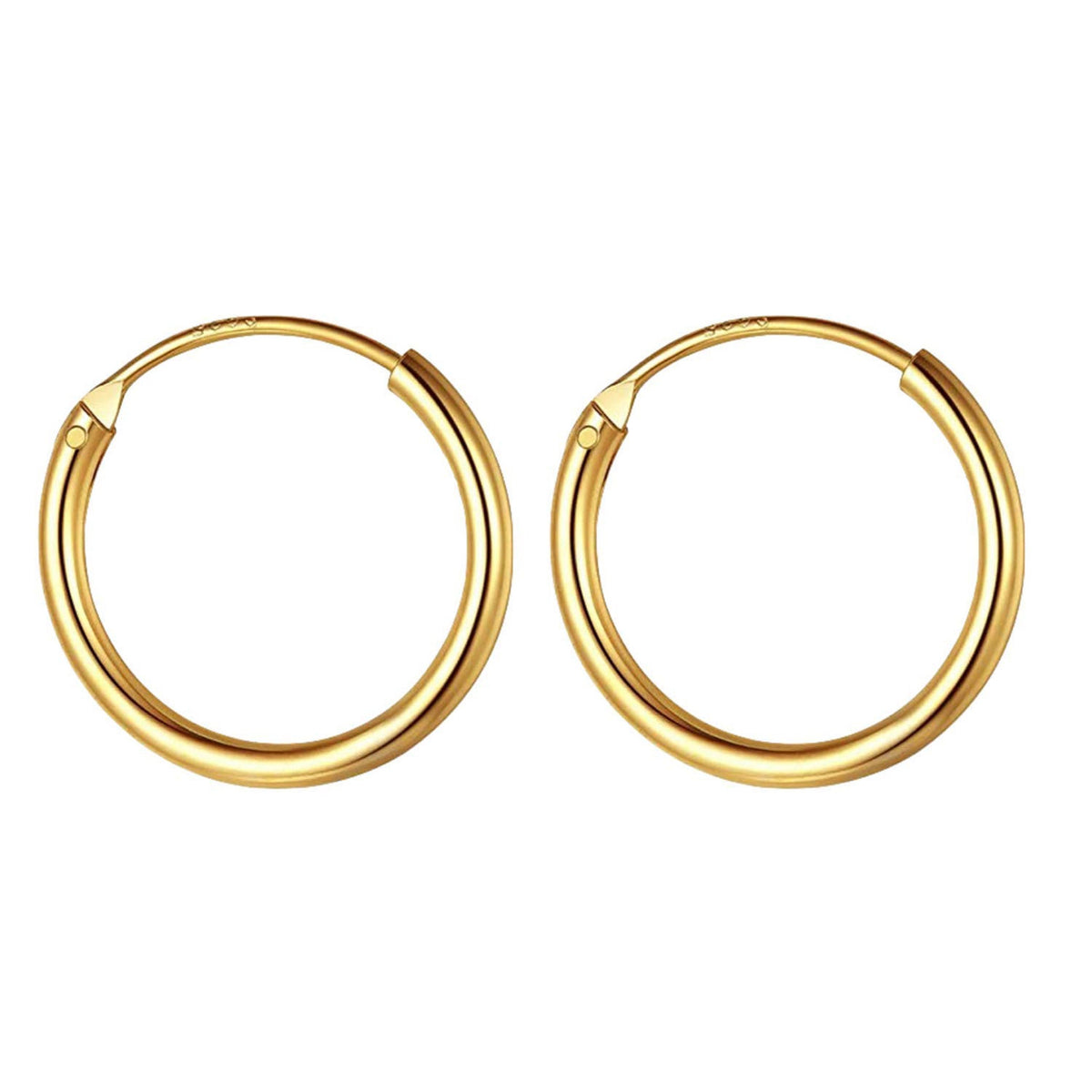 [DEACTIVATED]Gold Hoop Rings Earrings - 18K Gold Plated - Hand Crafted and Hand Polished - Packed in a Plush Velvet  Bag