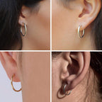 [DEACTIVATED]Gold Hoop Rings Earrings - 18K Gold Plated - Hand Crafted and Hand Polished - Packed in a Plush Velvet  Bag