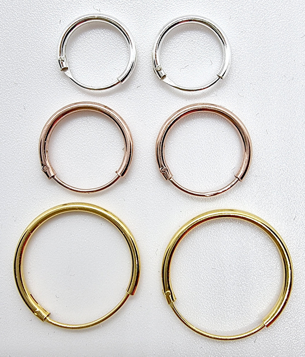 [DEACTIVATED]Gold Hoop Rings Earrings - 18K Gold Plated - Hand Crafted and Hand Polished - Packed in a Plush Velvet  Bag