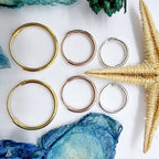 [DEACTIVATED]Gold Hoop Rings Earrings - 18K Gold Plated - Hand Crafted and Hand Polished - Packed in a Plush Velvet  Bag