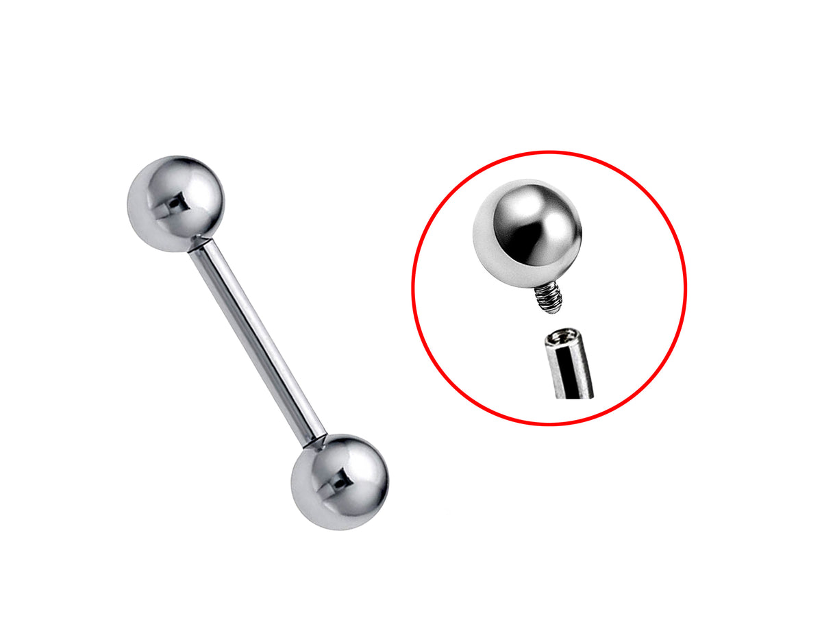 Titanium Barbell Industrial Piercing: Internally Threaded (16g, 14g)