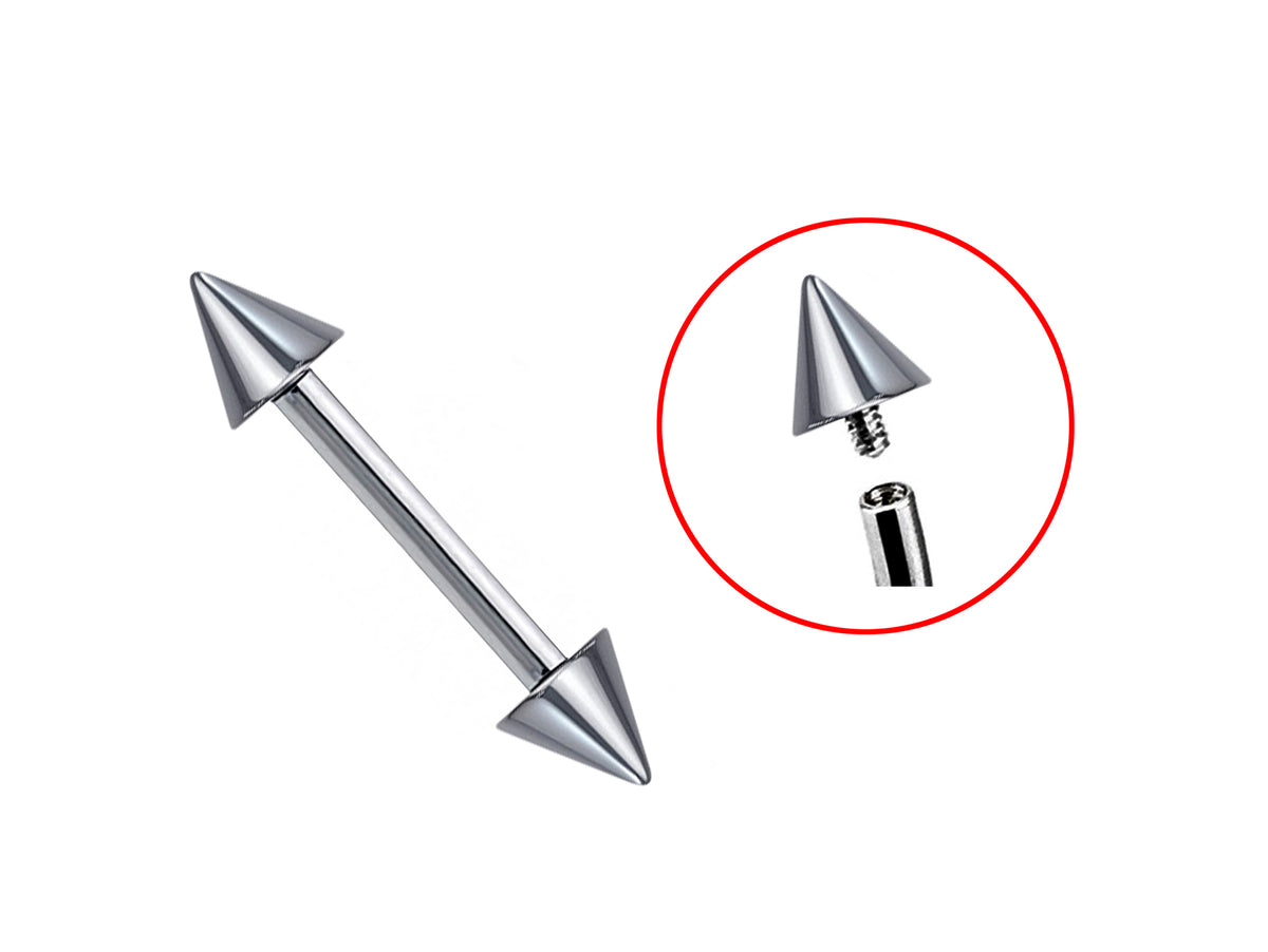 Titanium Spike Nipple Barbell: Internally Threaded Piercing Jewelry