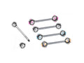 Titanium Barbell Piercing: Multi Stone Ball Industrial Jewelry (20g, 18g, 16g, 14g, 6-24mm)