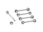 Titanium Barbell Piercing: Multi Stone Ball Industrial Jewelry (20g, 18g, 16g, 14g, 6-24mm)