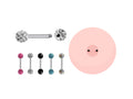 Titanium Nipple Barbell: Disco Ball CZ Crystal, 16g 14g Body Piercing