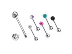 Titanium Barbell Piercing with Single Disco Ball (16g, 14g)