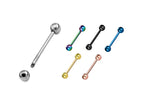 Titanium Barbell Piercing: 18g-14g Tongue, Nipple, Helix