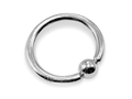 14K White Gold, Titanium Prince Albert Ring: Captive Bead CBR Body Jewelry
