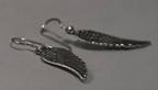 Angel wing sterling silver drop earrings