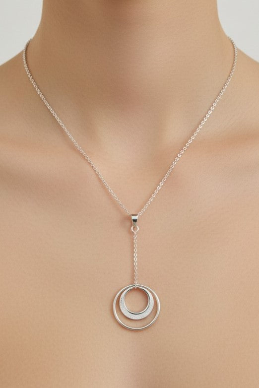 Crescent Circle Pendant Necklace