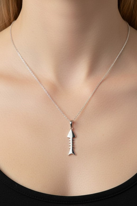Fishbone Pendant Necklace