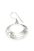 Hammered oval hoop sterling silver earring with a unique textured design and elegant shine.