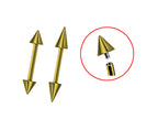 Titanium Gold Spike Barbell Piercing: Internally Threaded 16G 14G