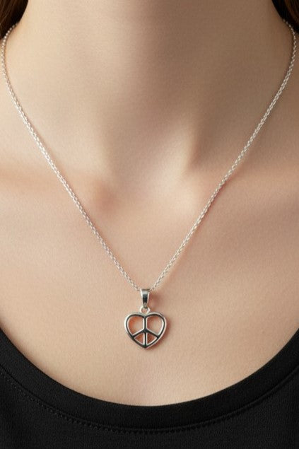 Peace Heart Pendant Necklace