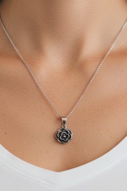 Silver Blossom Pendant Necklace