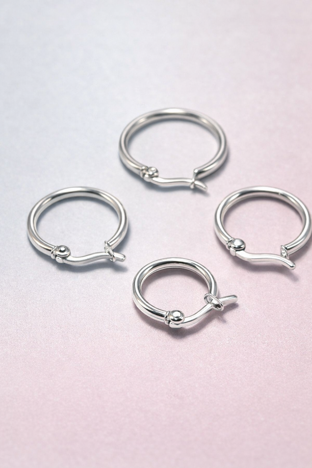 White gold sterling silver lina hoop earrings