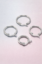 White gold sterling silver lina hoop earrings