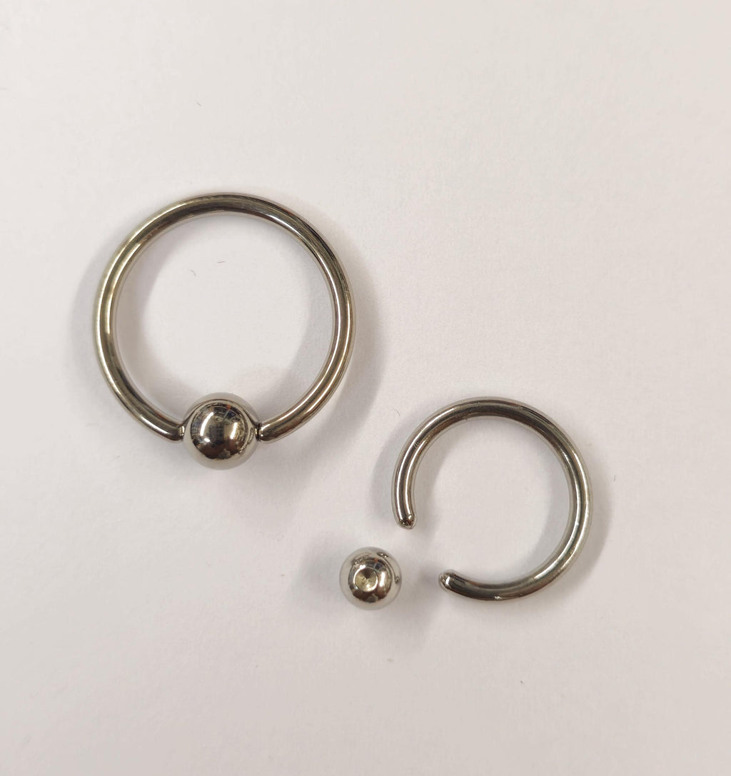 Titanium Captive Bead Rings - Septum, Ear and Nipple Piercings
