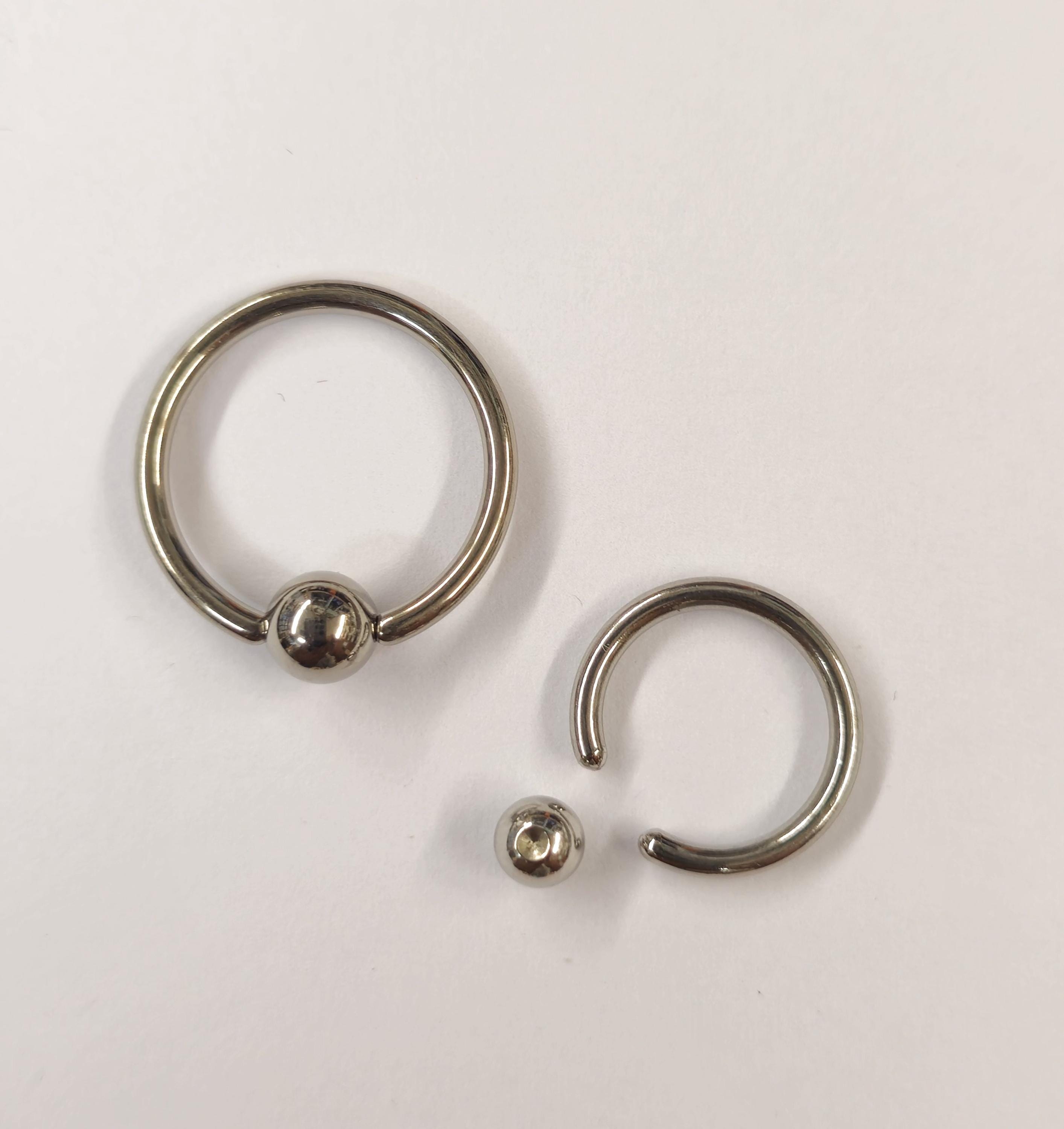 Titanium Captive Bead Rings - Septum, Ear and Nipple Piercings