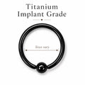 Titanium Black Captive Bead Rings - Septum, Ear and Nipple Piercings