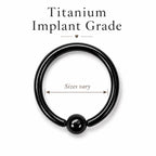 Titanium Black Captive Bead Rings - Septum, Ear and Nipple Piercings